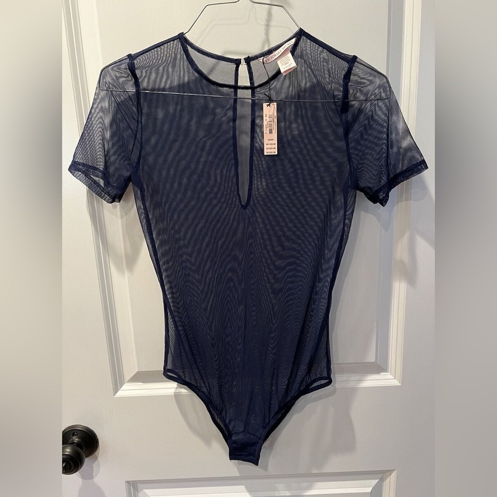 Victoria's Secret Navy Sheer Bodysuit